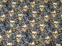 Jersey Poppy Skull Totenköpfe Rosen verschiedene Farben