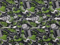 Sweat Swafing Montreal Graffiti Schuhe schwarz grün...