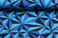 Sommersweat  Stoffhändler mit Herz,Tante Ema 3D-Grafik blaue Dreiecke
