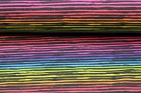 Alpenfleece regenbogenfarbene, schwarze Streifen